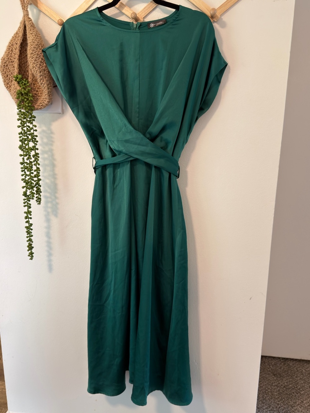 PRETTYGARDEN Midi Dress L Emerald Green